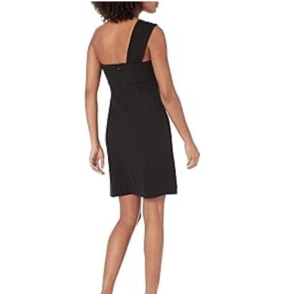 New Trina Turk one shoulder black mini cocktail dress size 4 - Picture 2 of 10